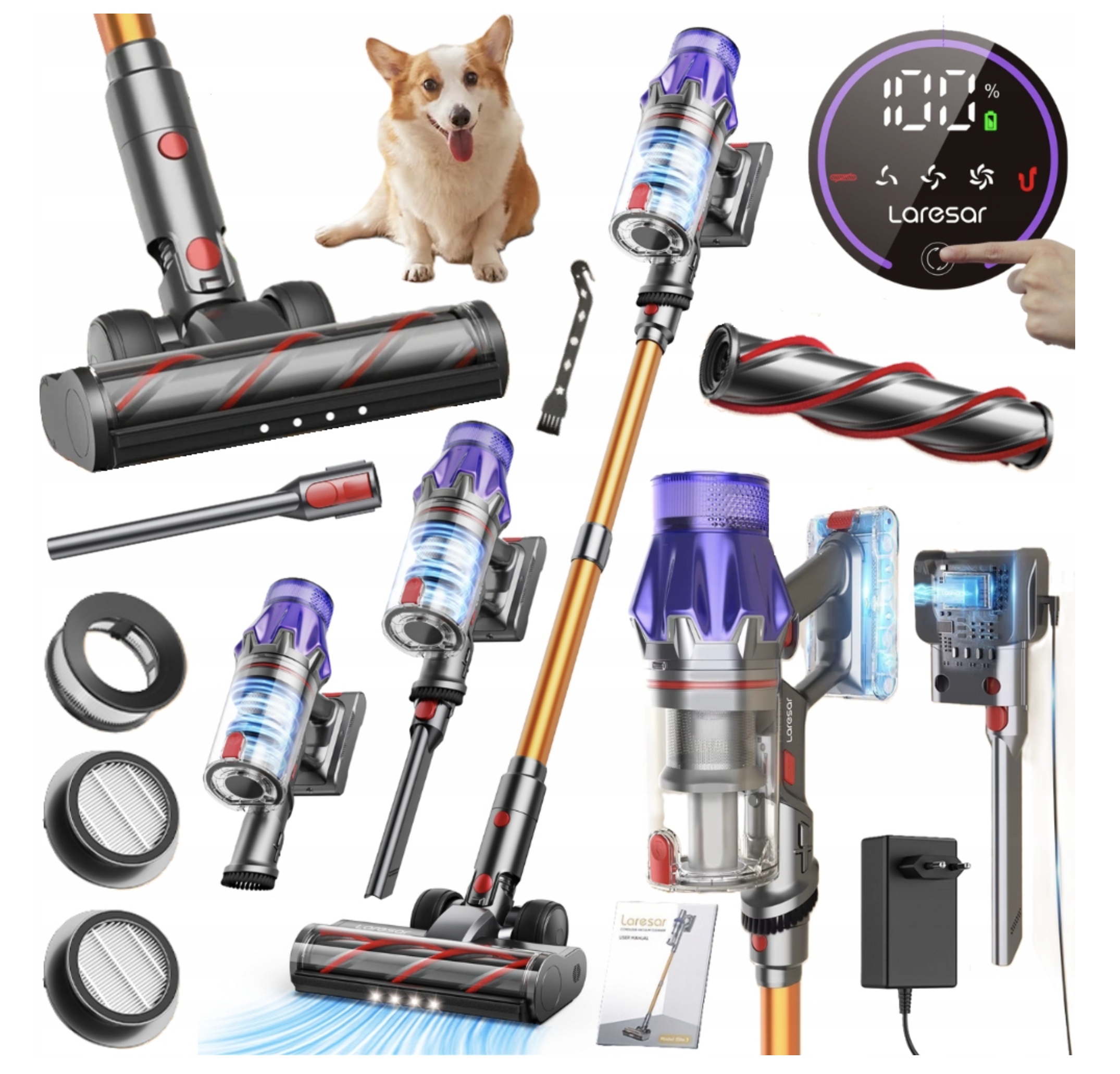 Odkurzacz pionowy Laresar LARESAR__V7 wielokolorowy