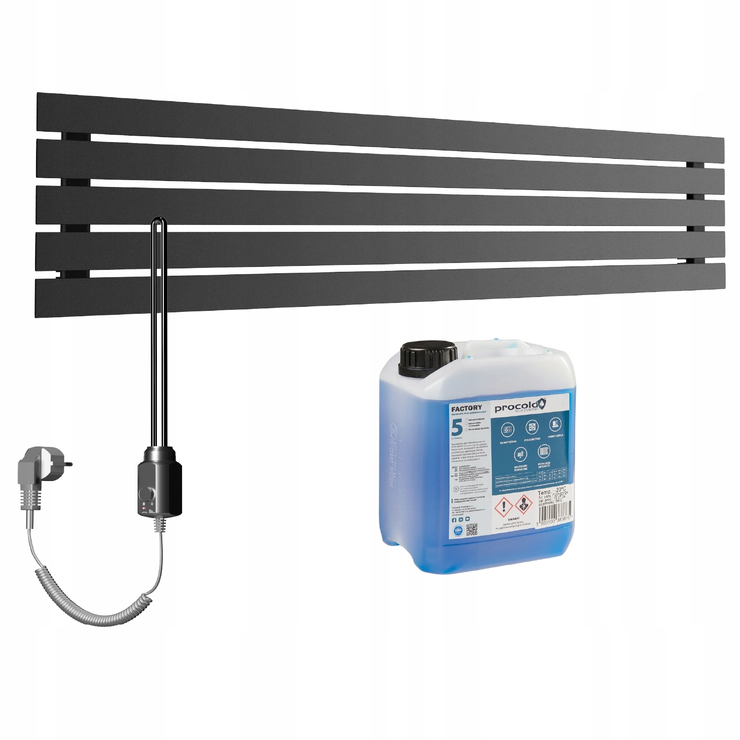 Set Horizontální elektrický ohřívač Bello 38x140 Černá Struktura