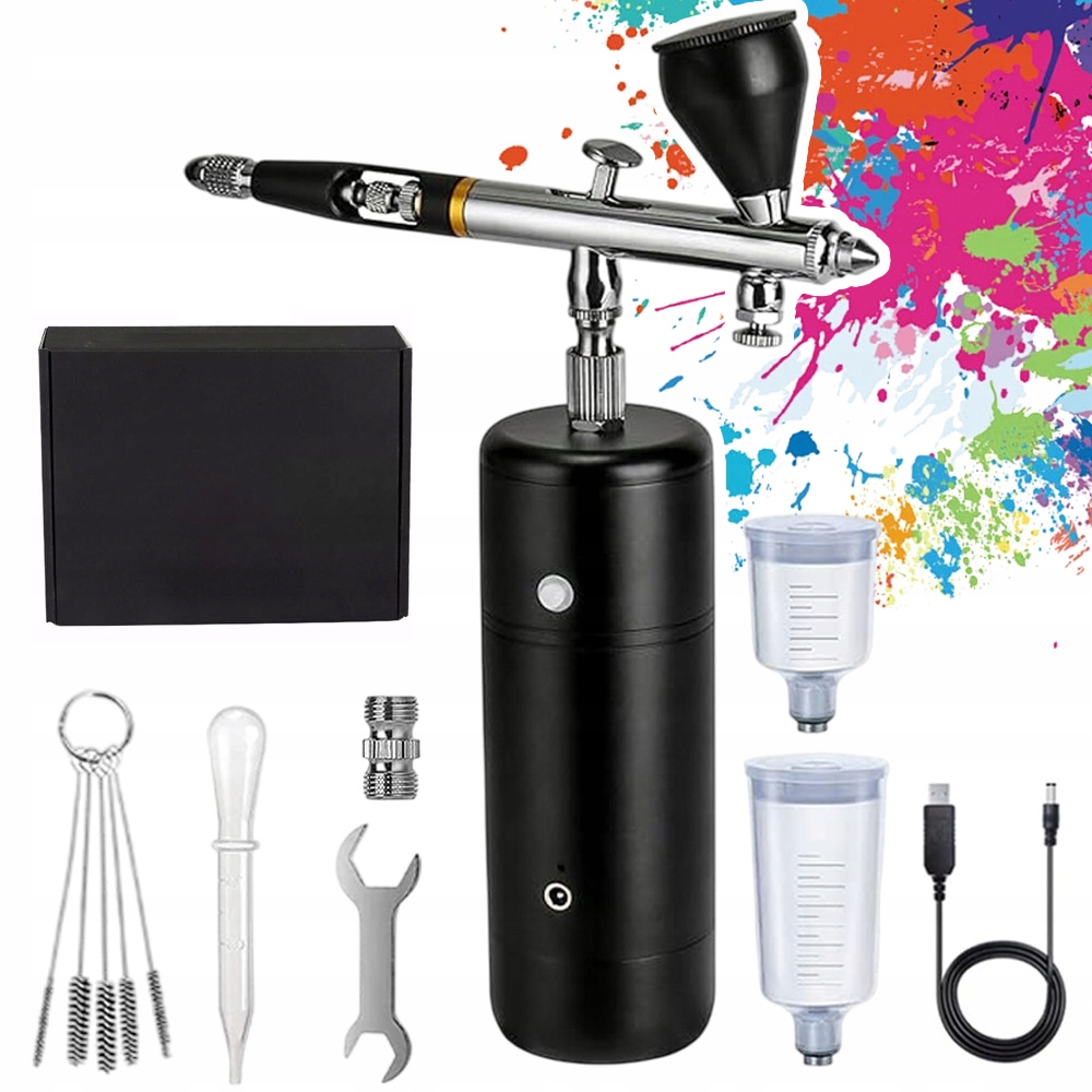 Přenosná, multifunkční sada stříkacích pistolí s tryskou 0,3 mm