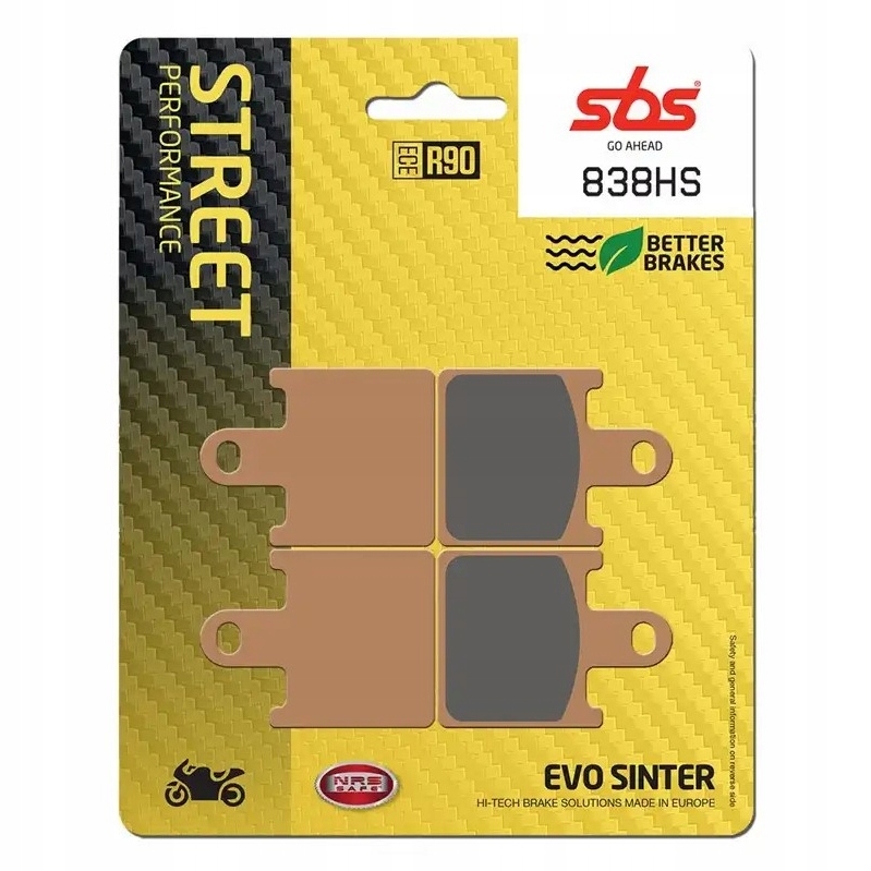 Brzdové doštičky Sbs 838 Hs sintermetalové