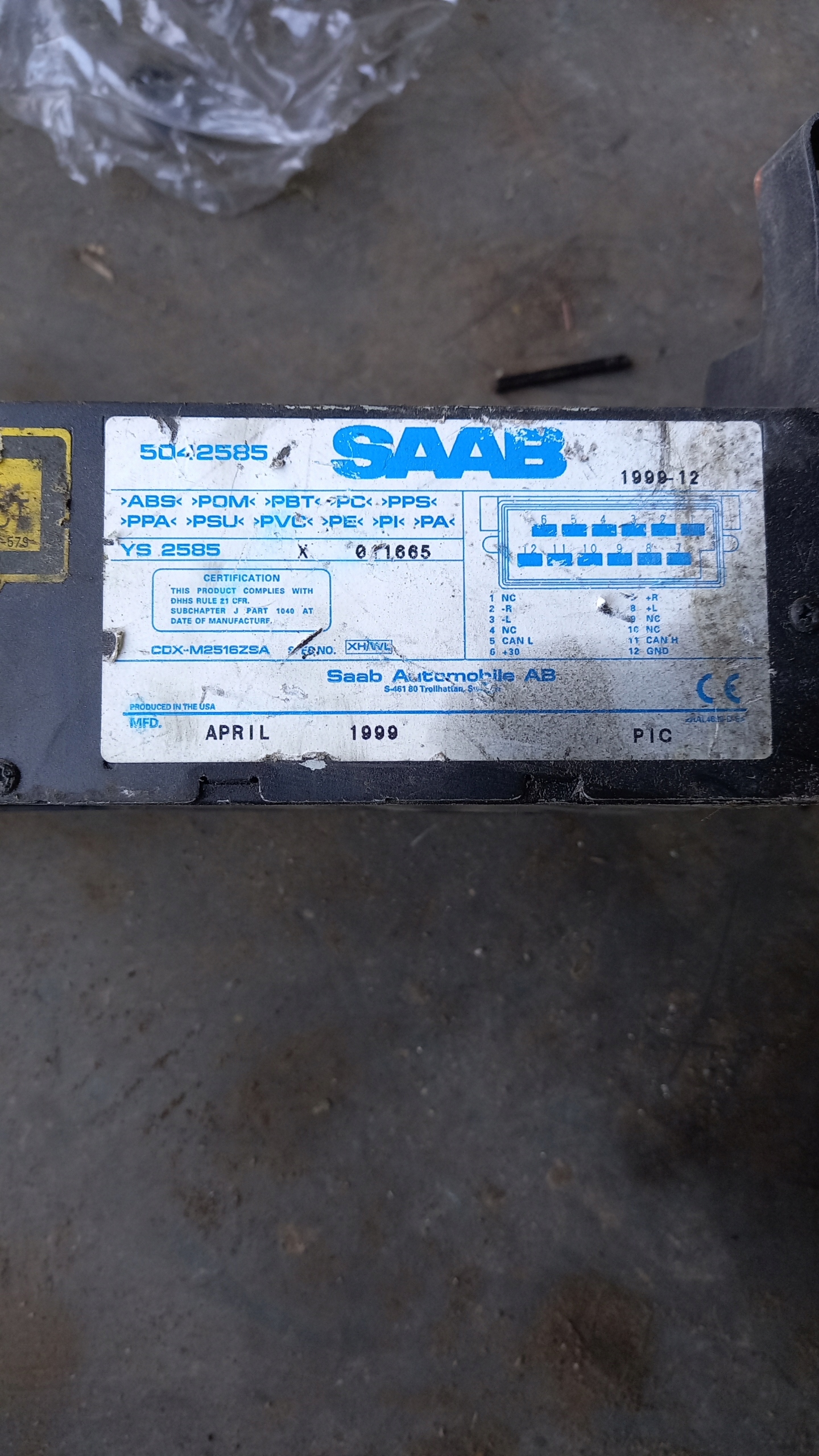 ZMIENIARKA SAAB Producent części Saab OE