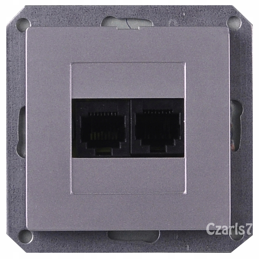 

Gniazdo Internet. Podw. RJ45 KAT.6 Premium Grafit