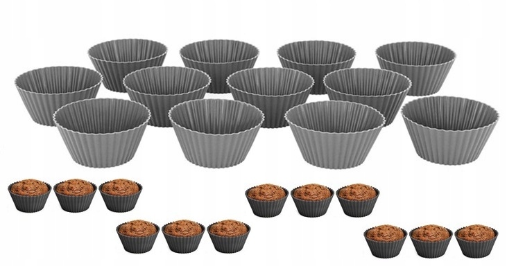 

Foremki Silikonowe Muffinki Babeczki 12 szt