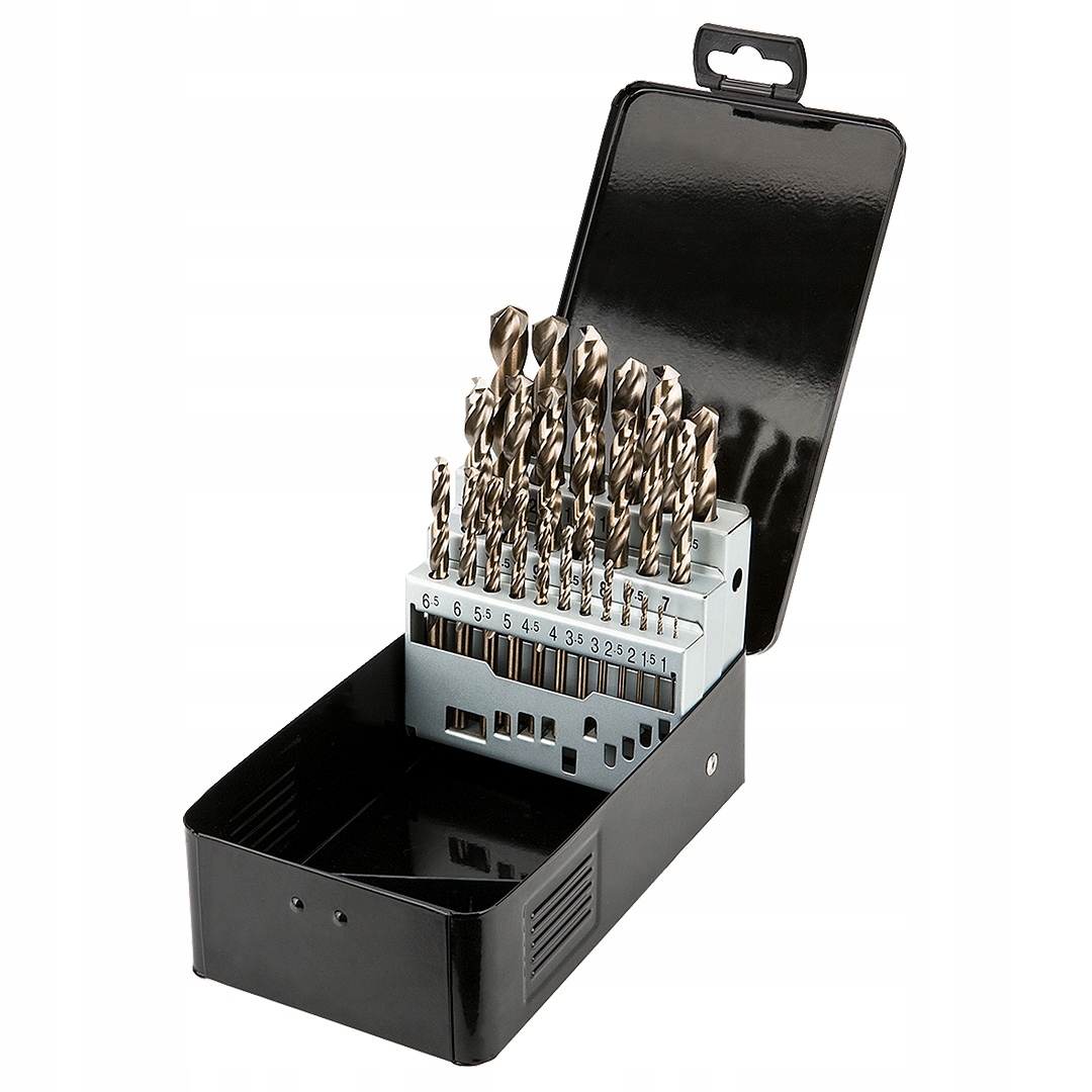 Wiertła do metalu zestaw wierteł kobaltowychw kasecie HSS-Co 1-13mm 25 szt.