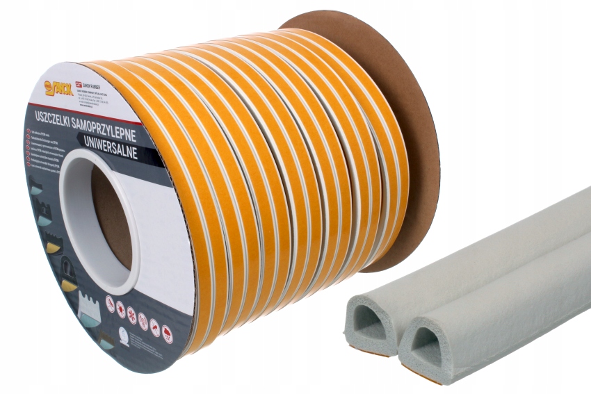 Gumové těsnění Epdm Samolepicí Typ D 9x7,5 mm Bílá Role 100 m