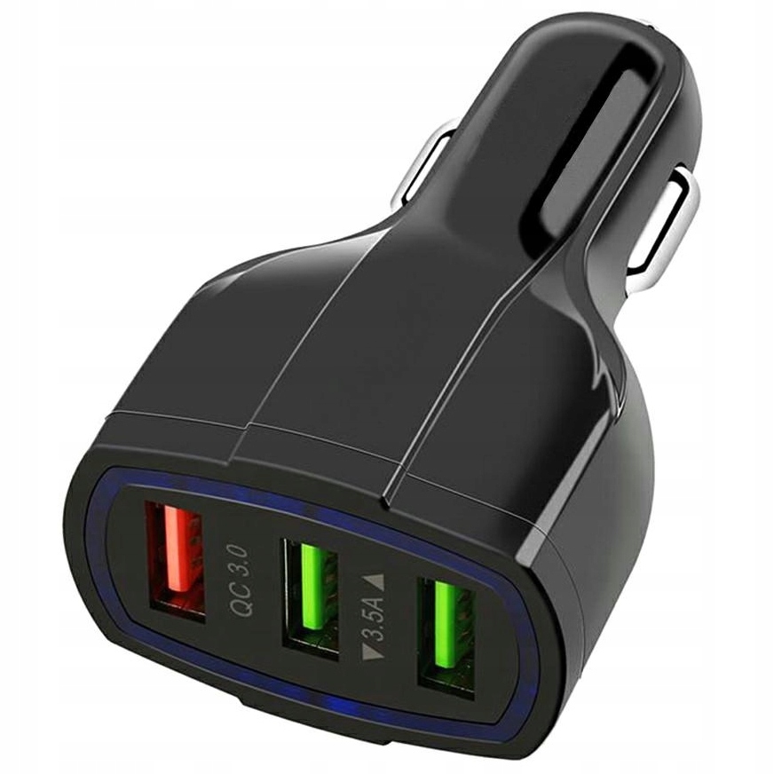 Ładowarka samochodowa 2xUSB 3.1A +USB QC3.0