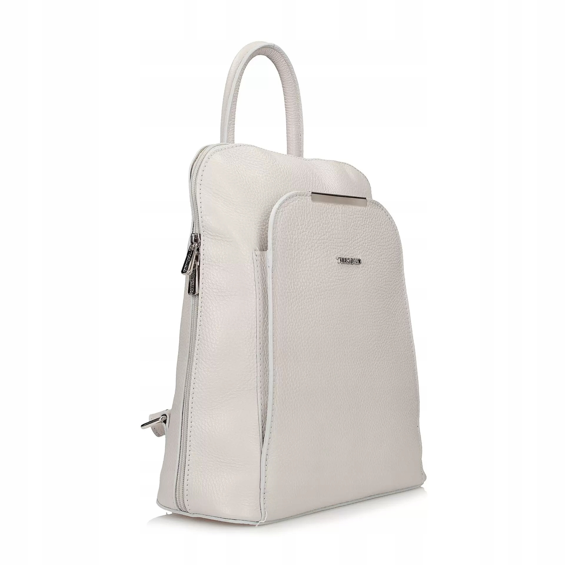 

Beżowy Skórzany Plecak Damski Made in Italy A4