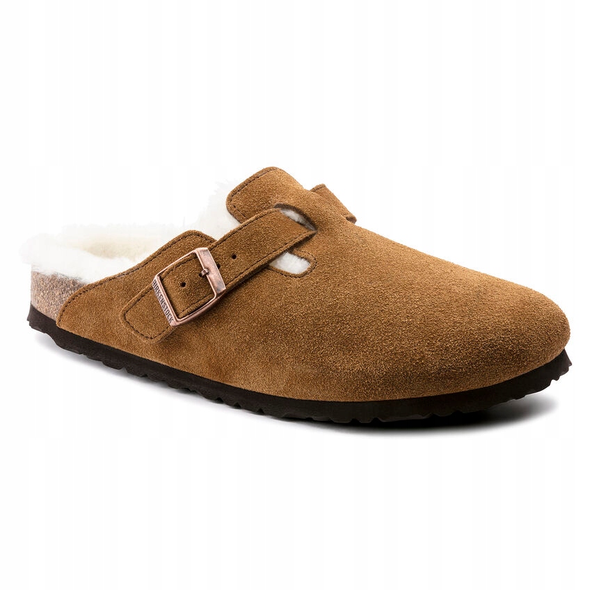 Birkenstock 1001141 Boston VL/ Shearling brązowe kapcie damskie rozmiar 37