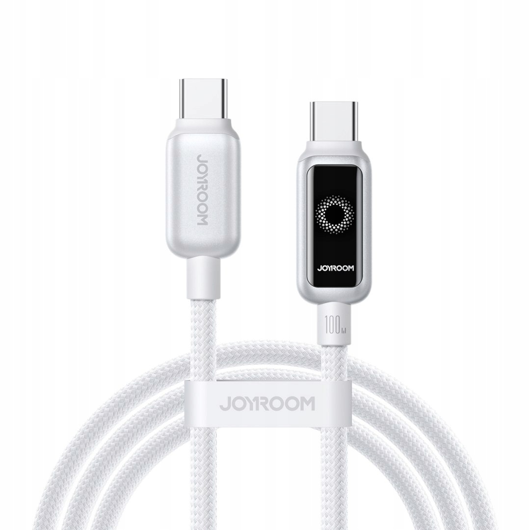 2x Kabel przewód w oplocie Usb-c 100W 1.2m biały