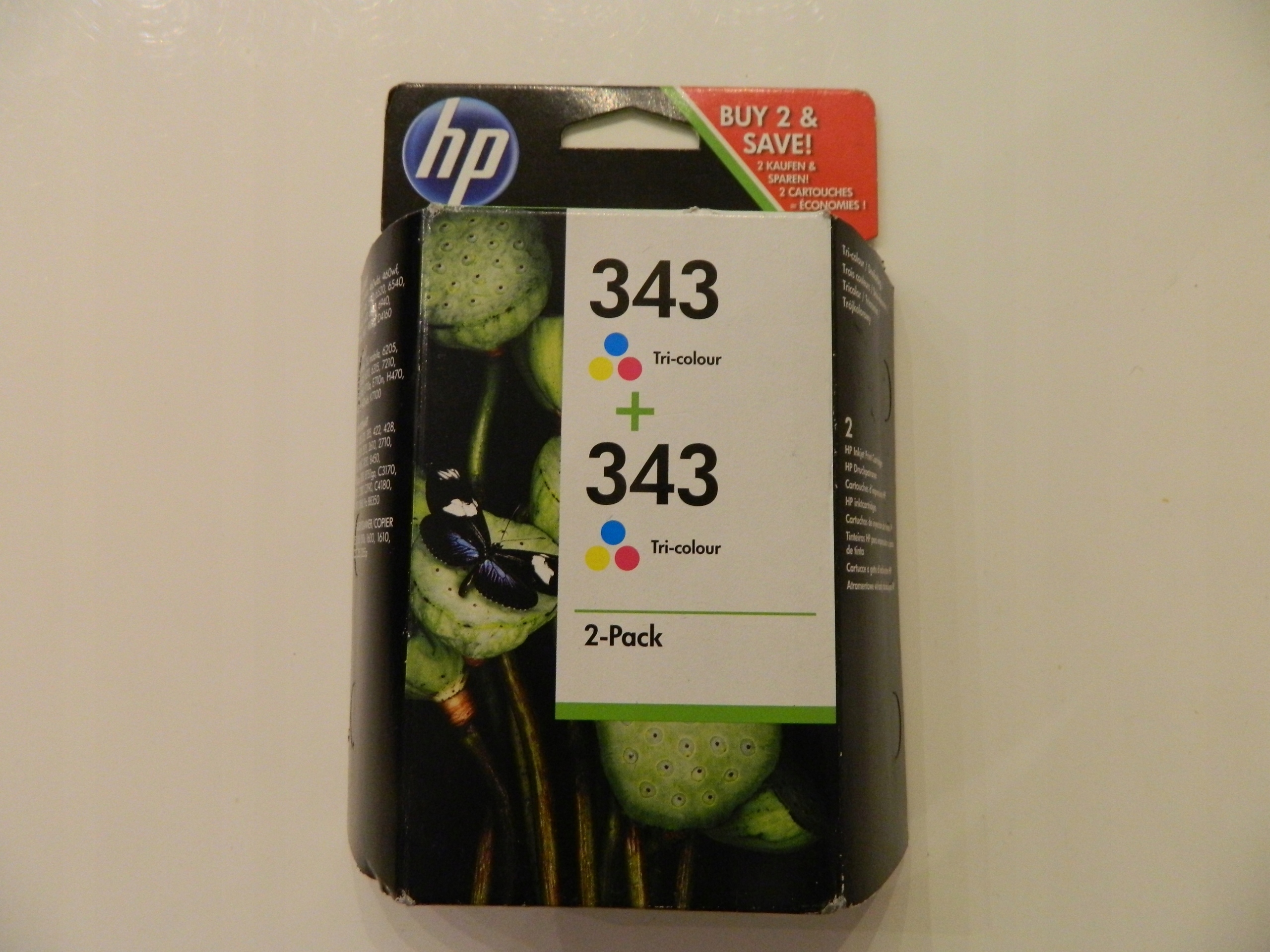 2 x Inkoust Hp 343 CB332EE tříbarevný Originál