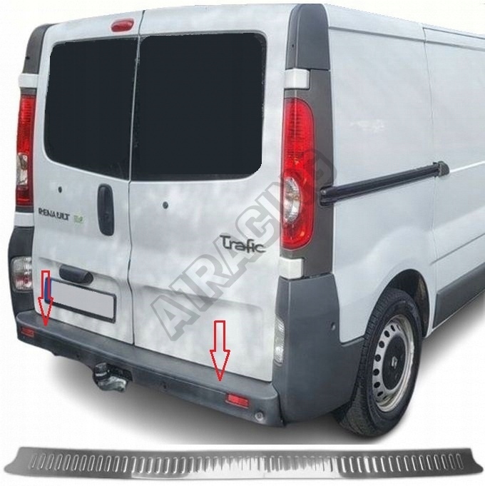 Nerez leštený kryt hornej hrany zadného nárazníka R. Trafic, O. Vivaro, N.