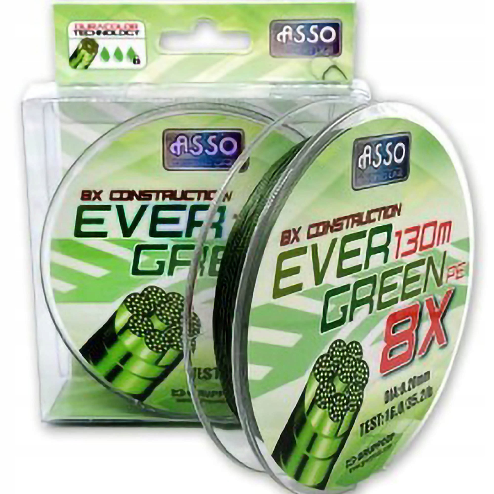 Šňůra Asso Evergreen St Spool Green 6A 2X100 Plus 6X150den 0,36 mm 300 m