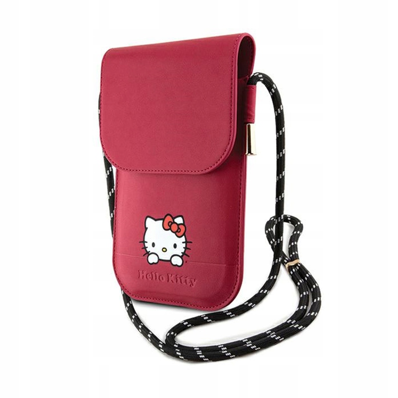 Hello Kitty Leather Daydreaming Cord crossbody kabelka na telefon (růžová)