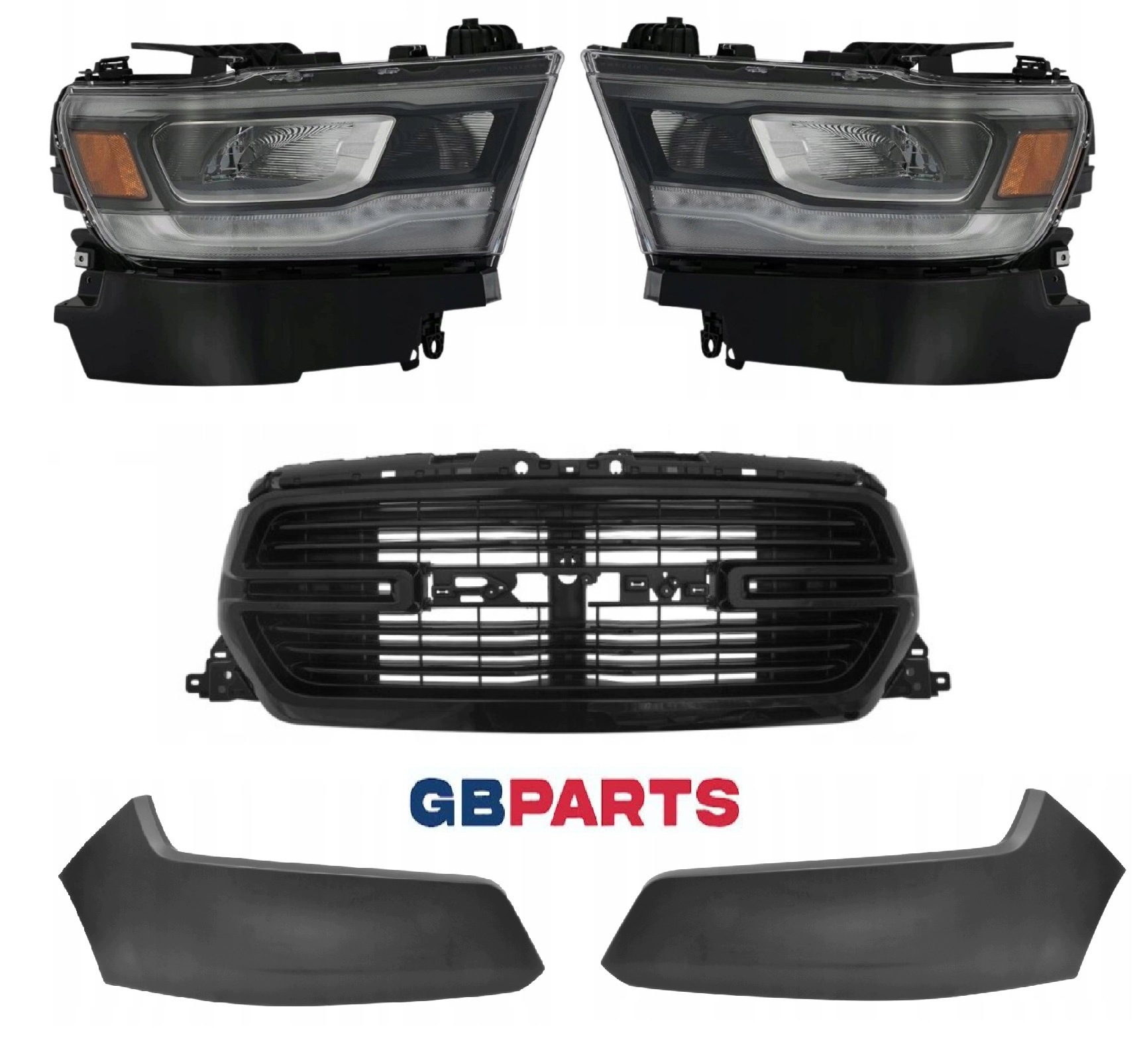 Kompletní Přední Grilovací Lišta Pod Lampu Dodge Ram 2019-BIGHORN/LARAMIE