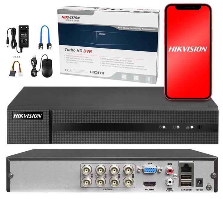 

Rejestrator Hikvision 5W1 Ahd do 8Mpx 4K DVR-8CH