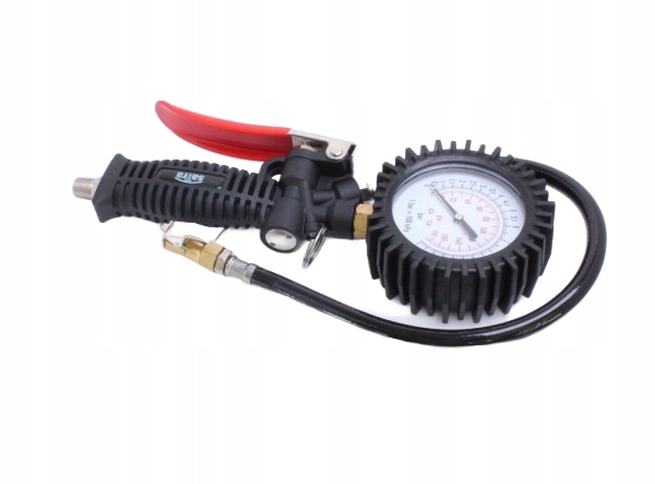 PISTOLET DO POMPOWANIA KÓŁ Z GUMOWĄ OSŁONĄ CIŚNIENIOMIERZ 12 BAR SATRA Marka Asta