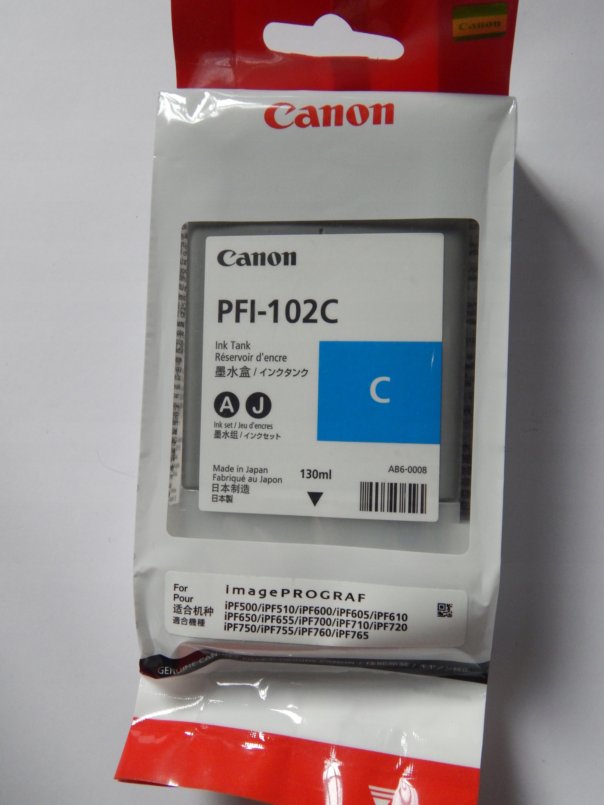 Tusz Canon PFI-102C cyan 0896B001 ImagePROGRAF iPF500