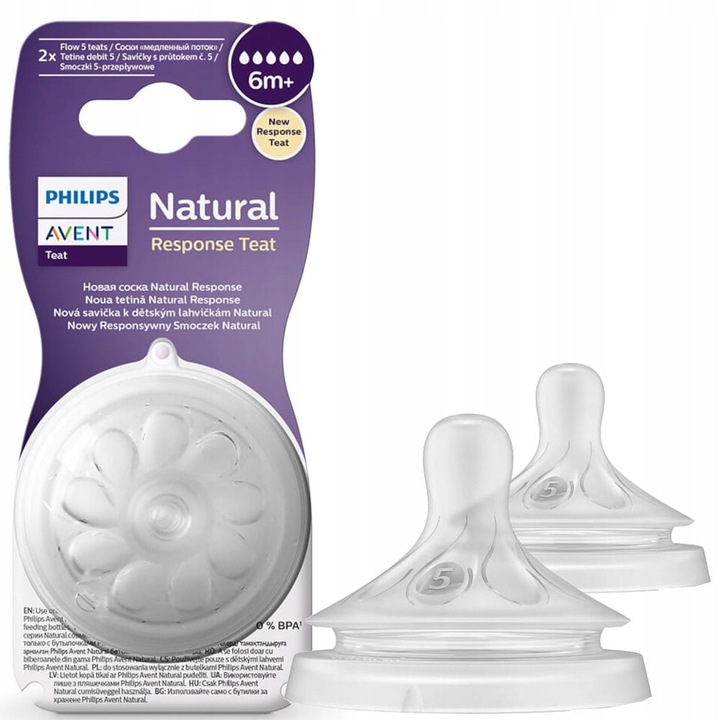 

Avent Smoczek Natural Response (5) 2 sztuki 6m+