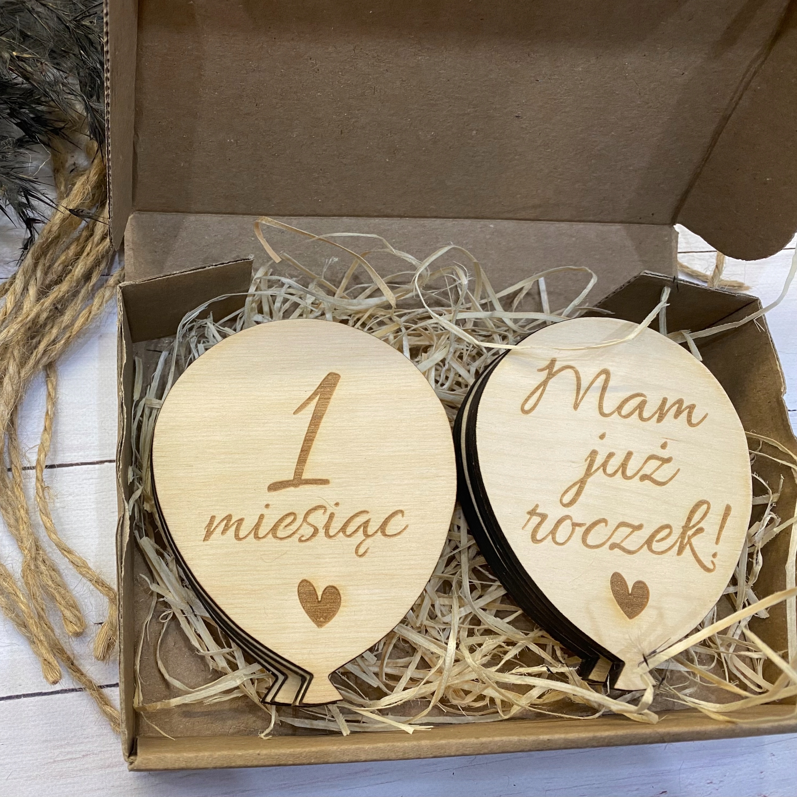 DREWNIANE TABLICZKI KARTY DO ZDJĘĆ DZIECKA BALONY Marka inna marka