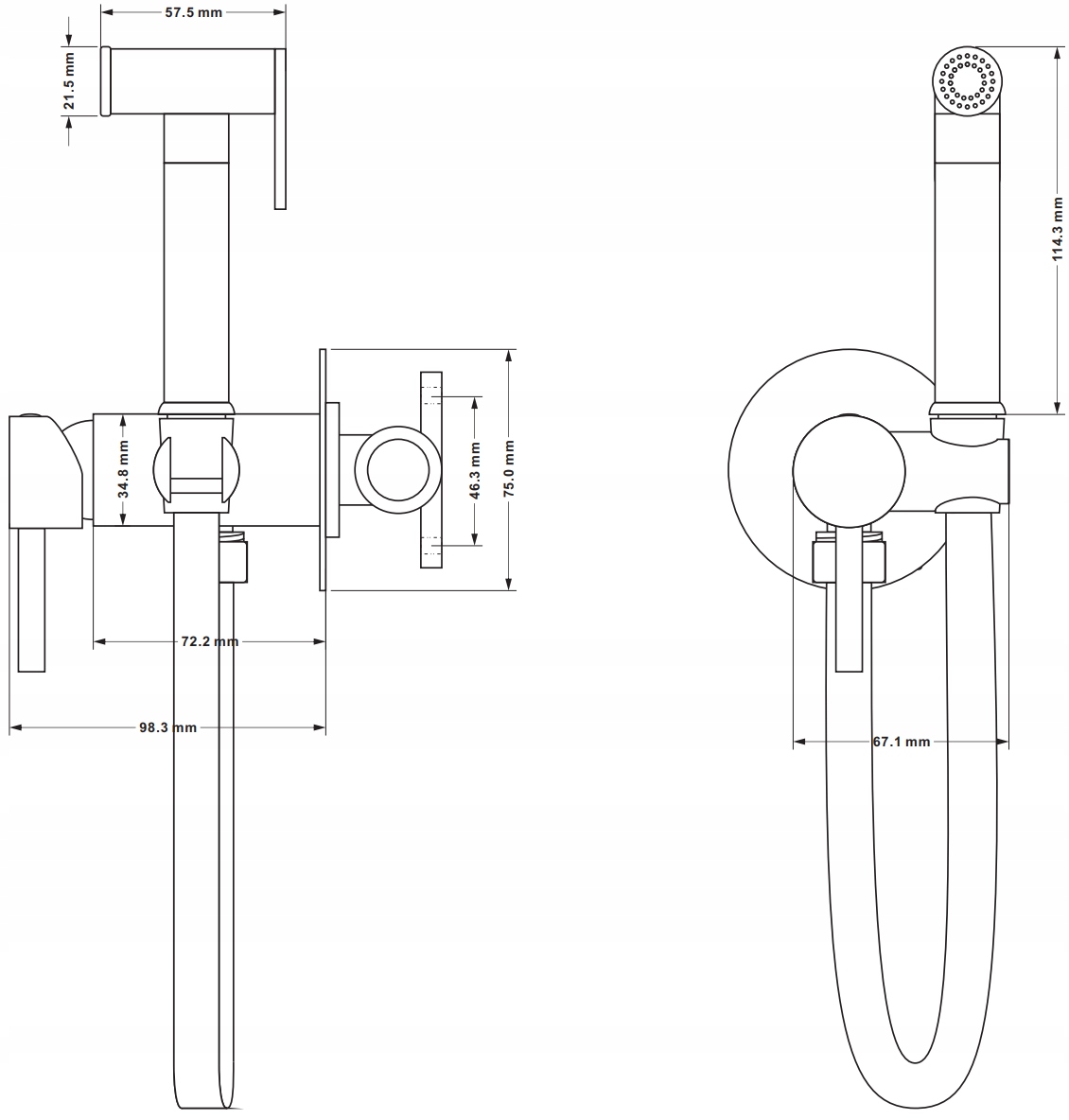 MEXEN ELBA BATERIA BIDETOWA PODTYNKOWA CHROM Kod producenta 7599250-00
