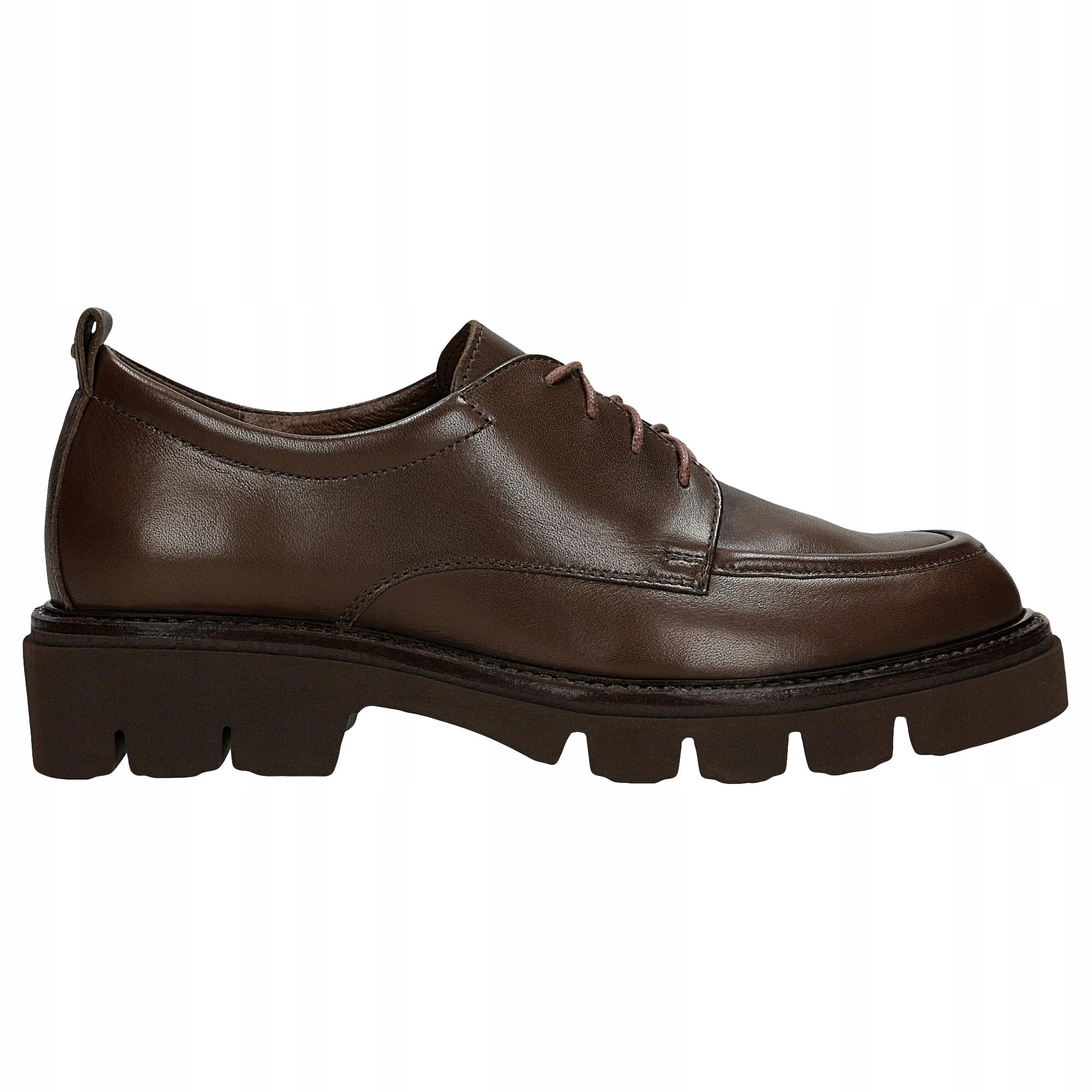 Hnědé dámské kožené šněrovací polobotky vel. 39