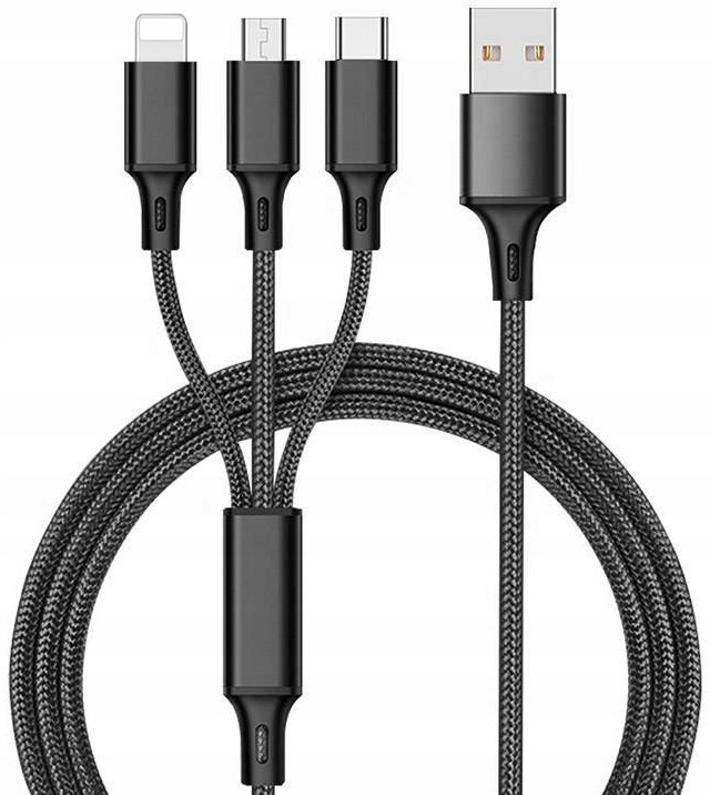 

Kabel Usb 3w1 Ładowarka do Iphone Micro Usb Usb-c