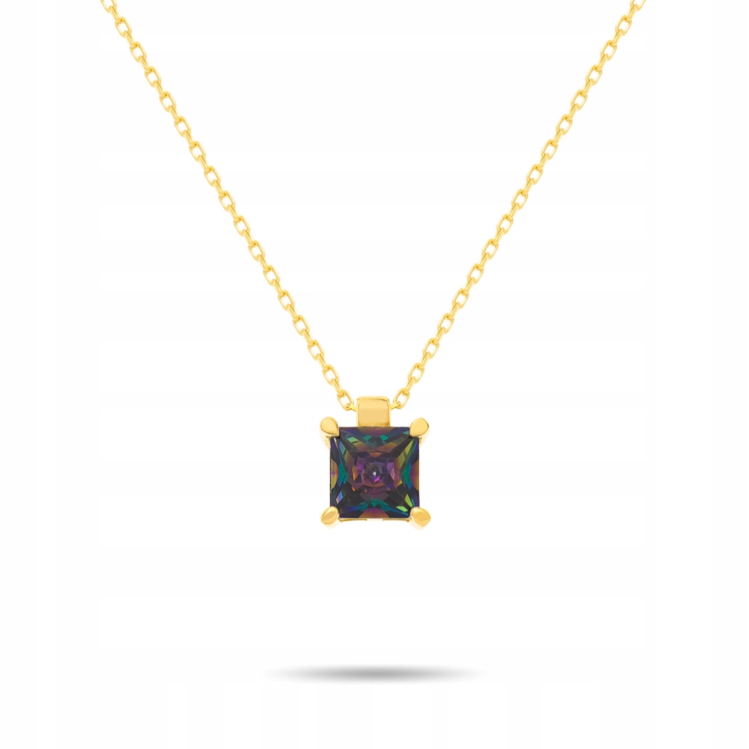 Zlatý řetízek s jedním zirkonem typu magic topaz pr. 585