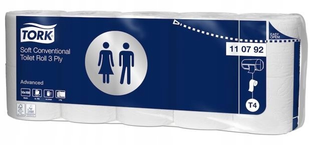 

Papier toaletowy biały 10 rolek 3W Tork 110792