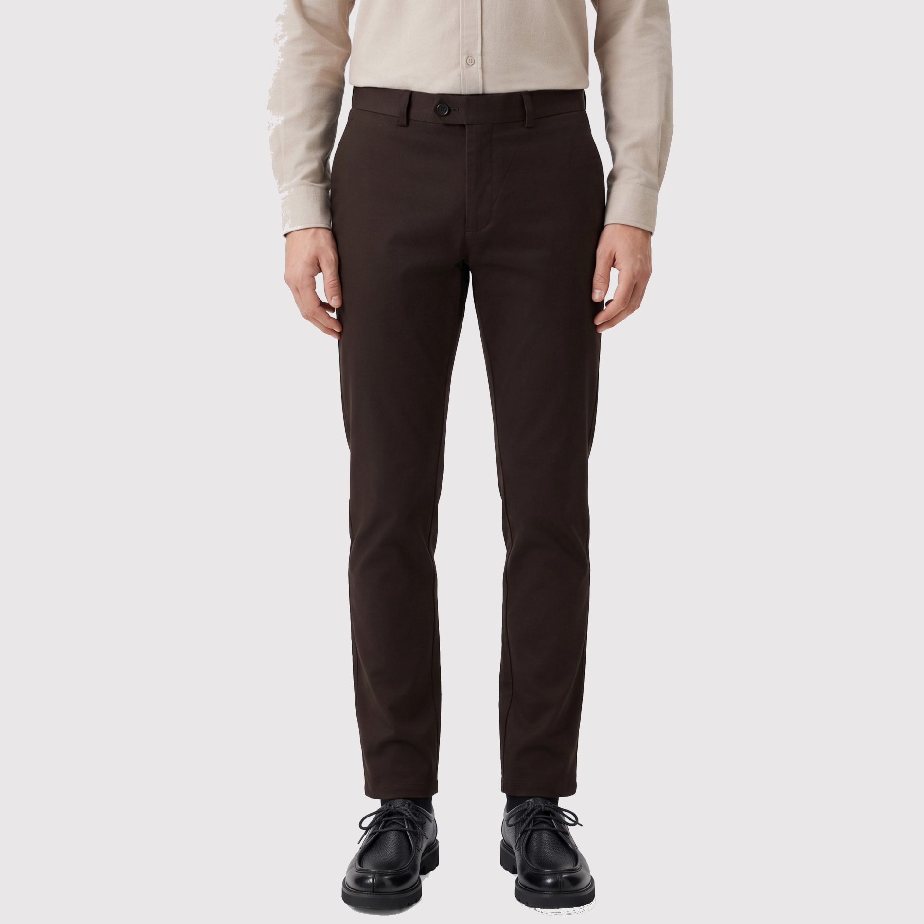 Brązowe spodnie casualowe męskie Regular Fit Pako Lorente roz. L32 W33