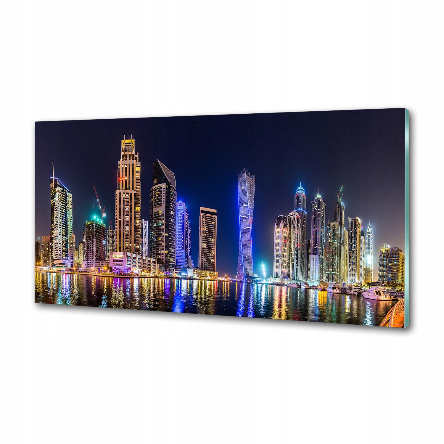 Dekorativní panel sklo Dubaj v noci 120 x 60 cm Lepidlo