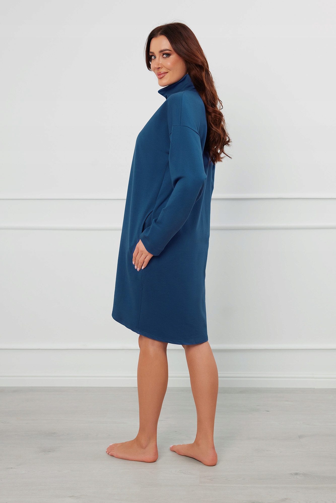 Župan Grafi s dlouhým rukávem, džínová velikost M Italian Fashion