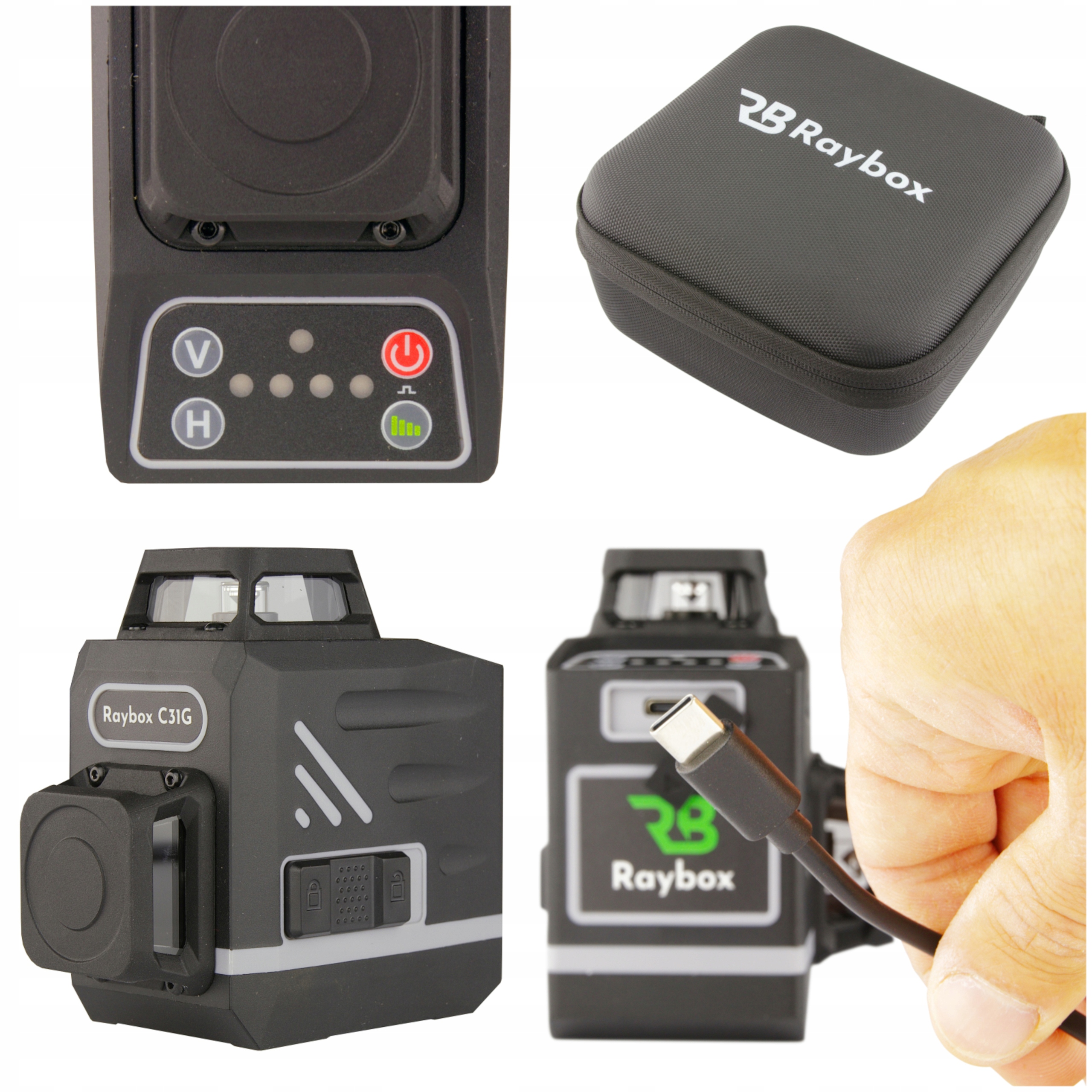 Křížový laser Raybox C31G pro určení pravých a horizontálních úhlů