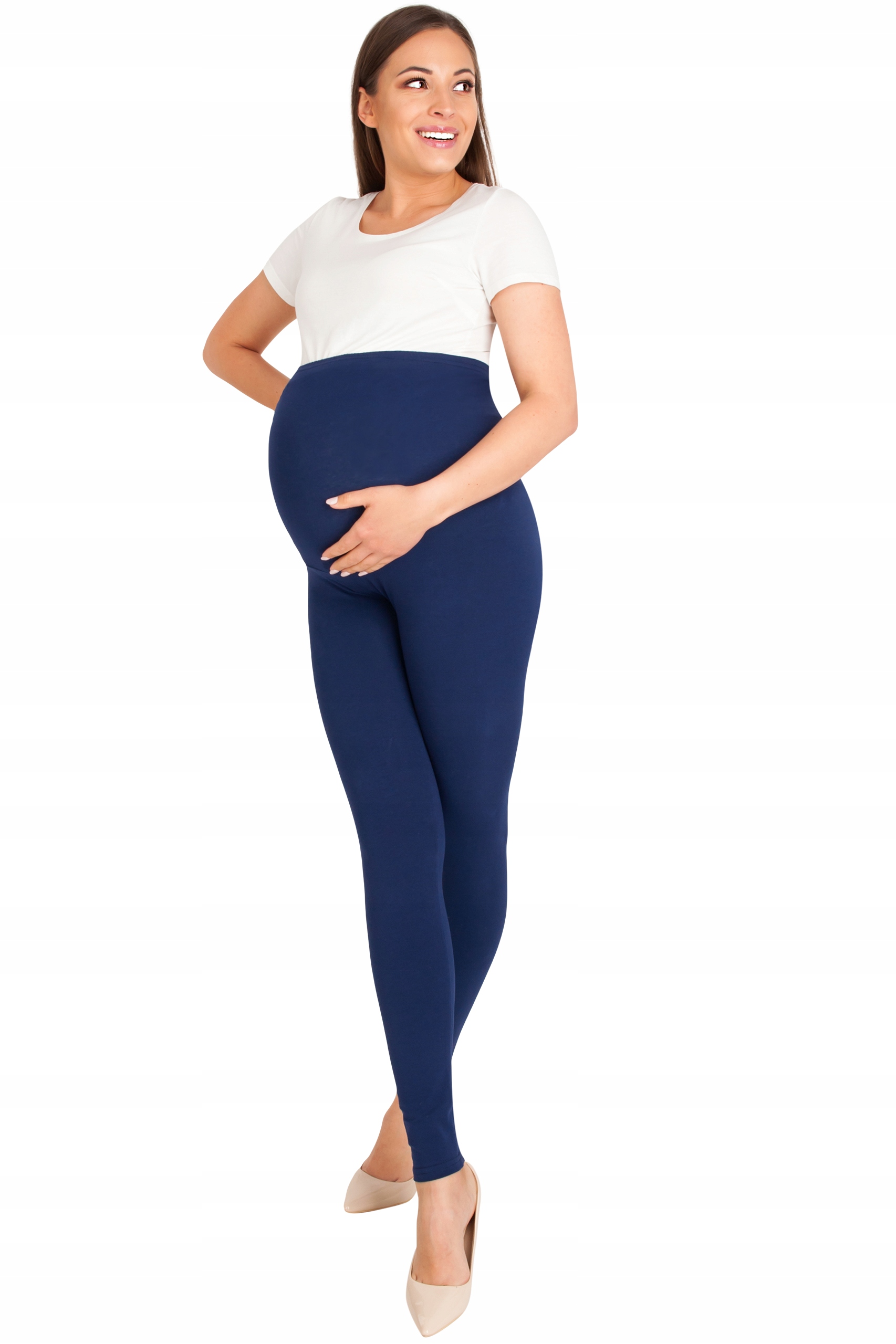 LEGINSY CIĄŻOWE LEGGINSY Z PANELEM ROZM L DŁUGIE Marka Przyszla mama