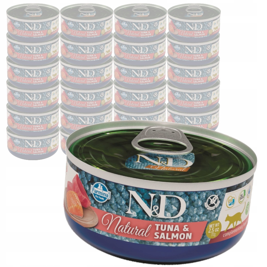 Levně Farmina N&d Cat Natural Tuna Salmon 24x70g Vlhké Krmivo pro kočky Tuňák Losos