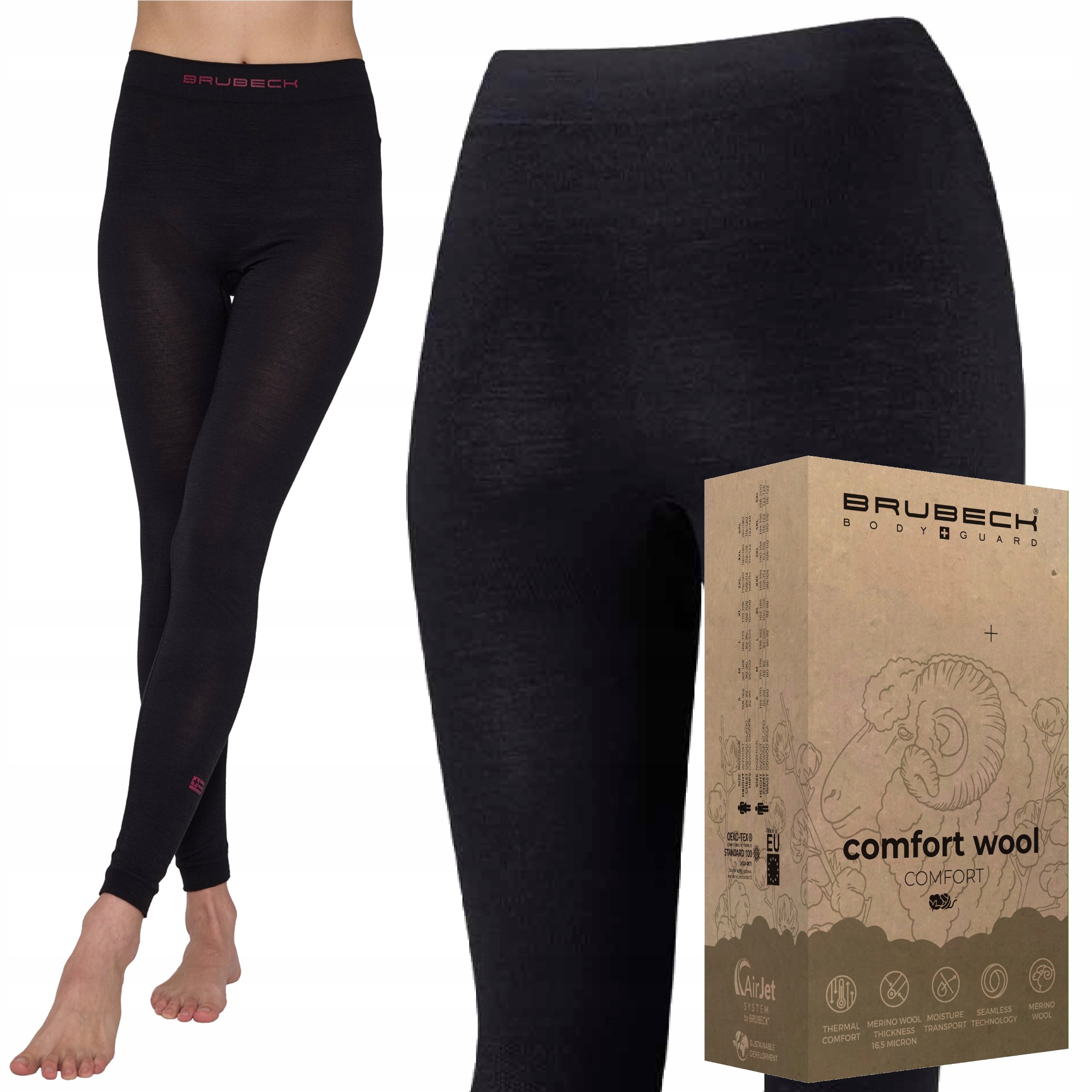 Spodnie Termoaktywne Brubeck Merino 70% Turystyczne Trekkingowe -XL