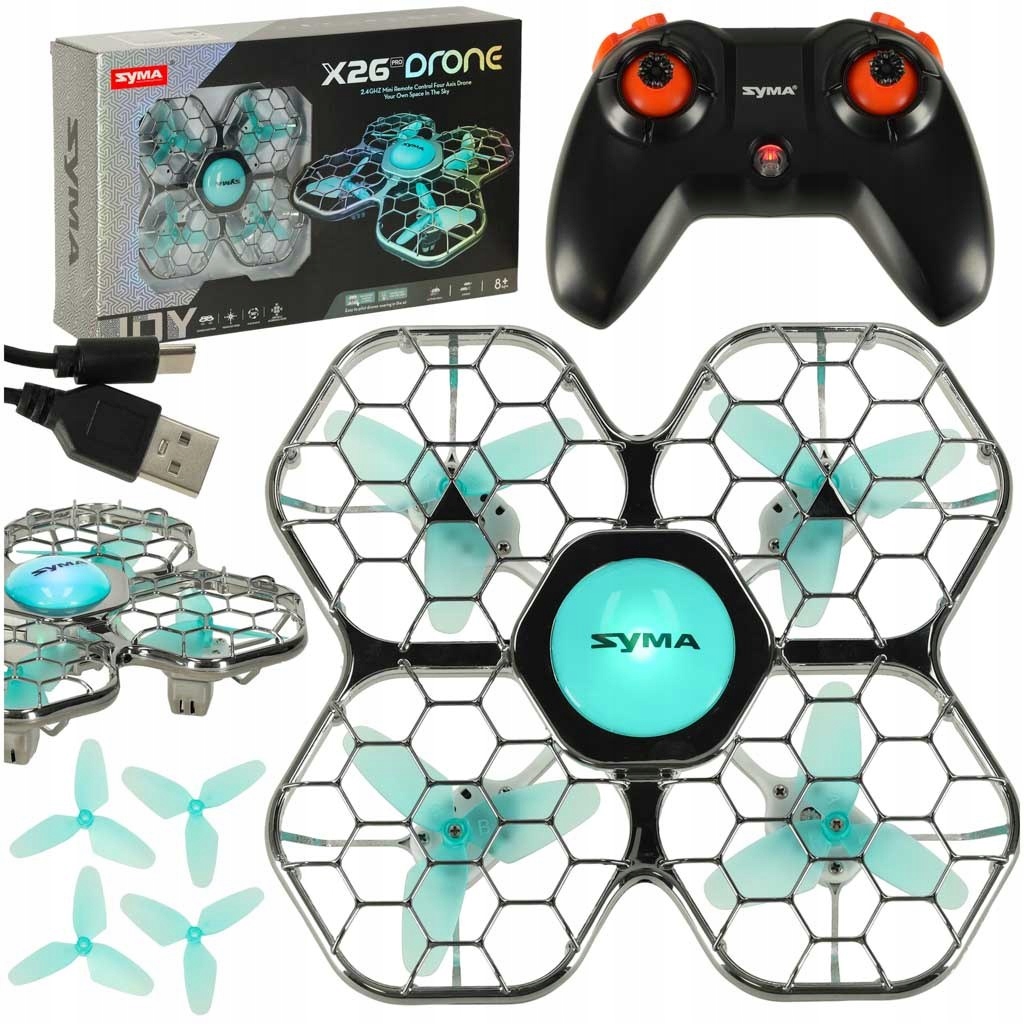 Dron Syma X26PRO RC LED WiFi Akrobacje dla Dzieci 8+ Czarny