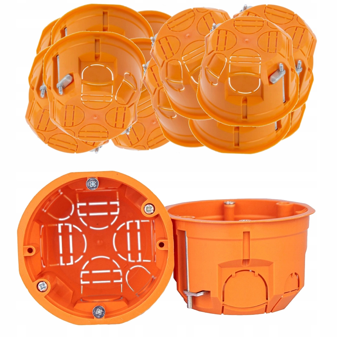 Oranžová zapustená elektrická Krabica pre rozvádzače Regips, 110 ks