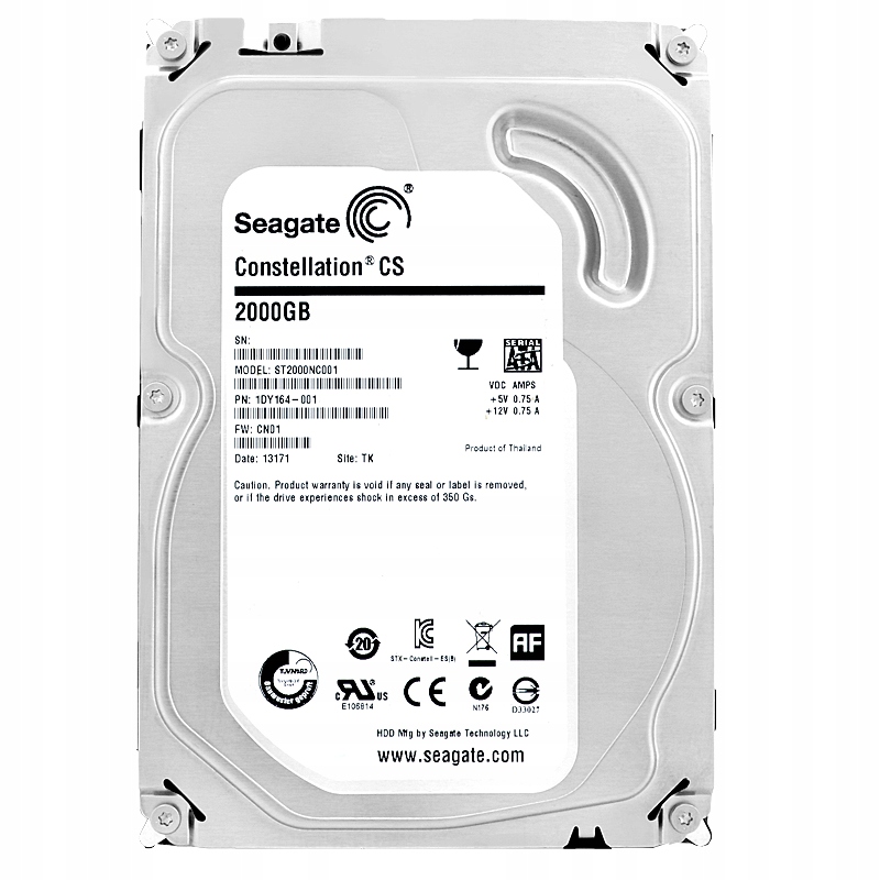 Seagate ST2000NC001（3.5インチ HDD 2TB） Seagate 2TB ST2000NC001 64Mb 7,2K SATA III 3.5'' - Sklep