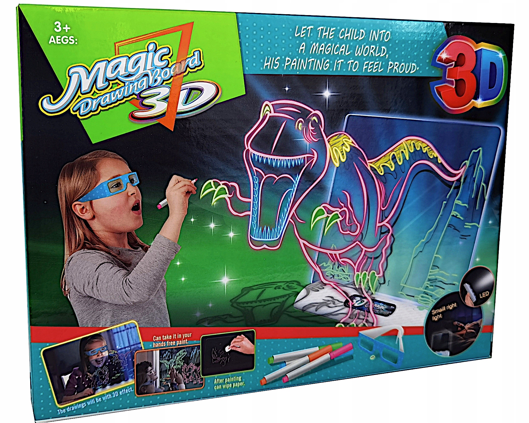 

Magiczna Tablica 3D Do Rysowania Dzieci Dinozaury