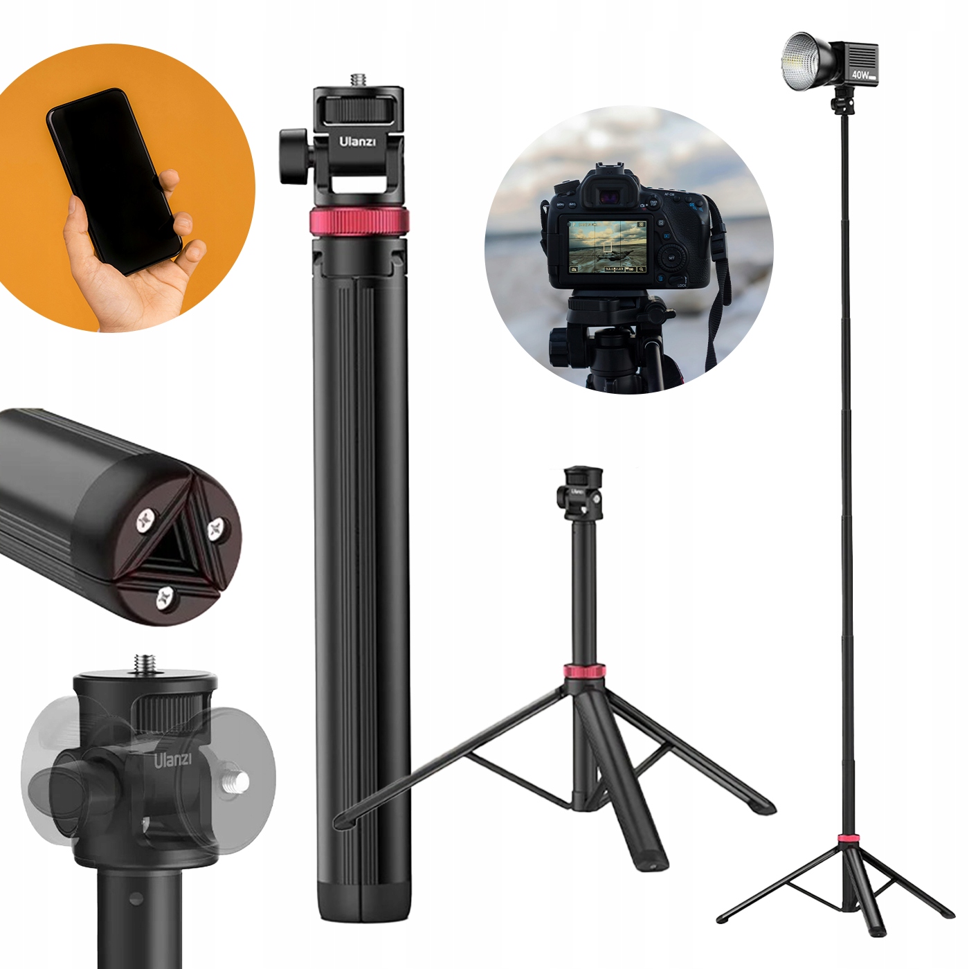 Osvětlovací stativ 2M Teleskopický Foto Video 1/4" Profesionální hliník