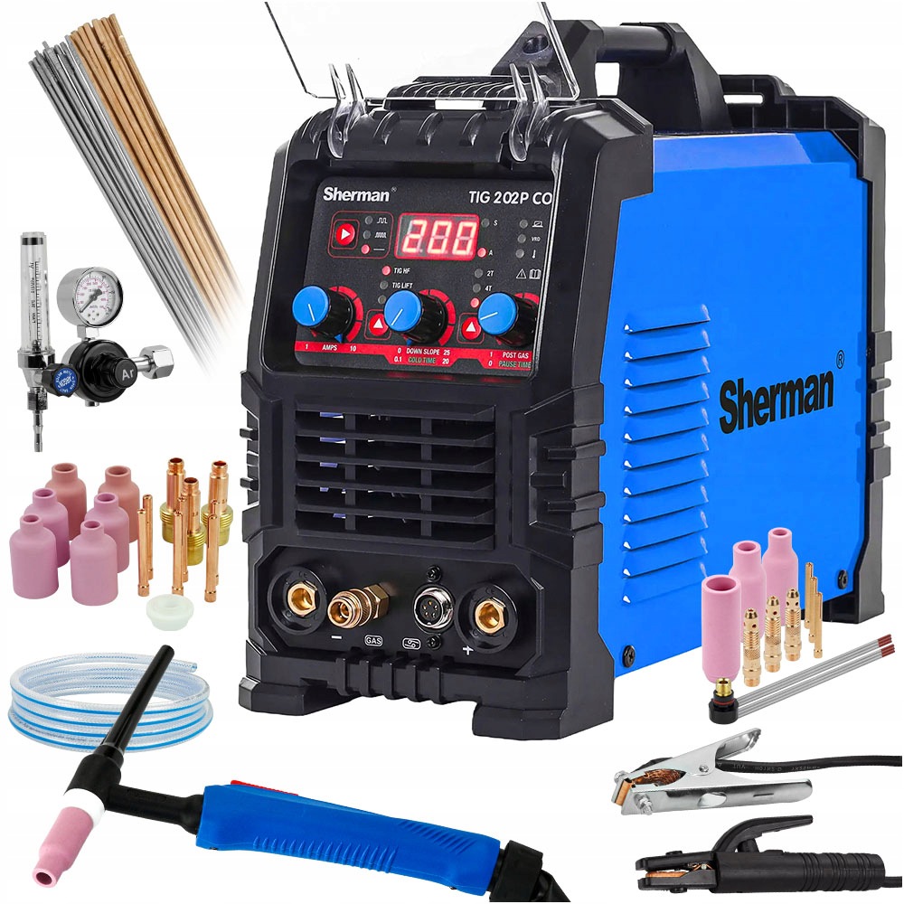 spawarka inwertorowa 2w1 Sherman Tig 202P Tig Mma Puls