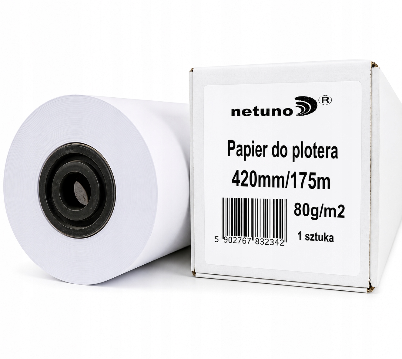 Papír do plotru a kopírky 80 g v roli 420 mm x 175 m, bílý, pro projekty 1 Ks.
