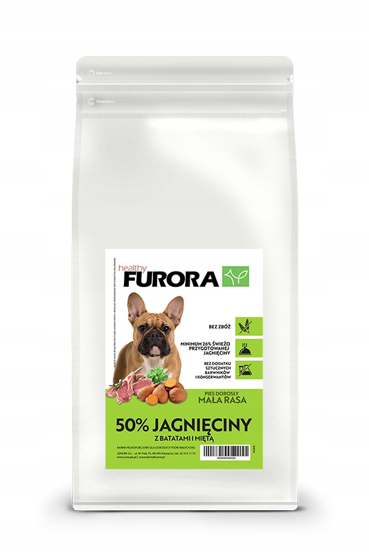 Furora Bez Zbóż Rasa Mała 50% Jagnięciny 2KG