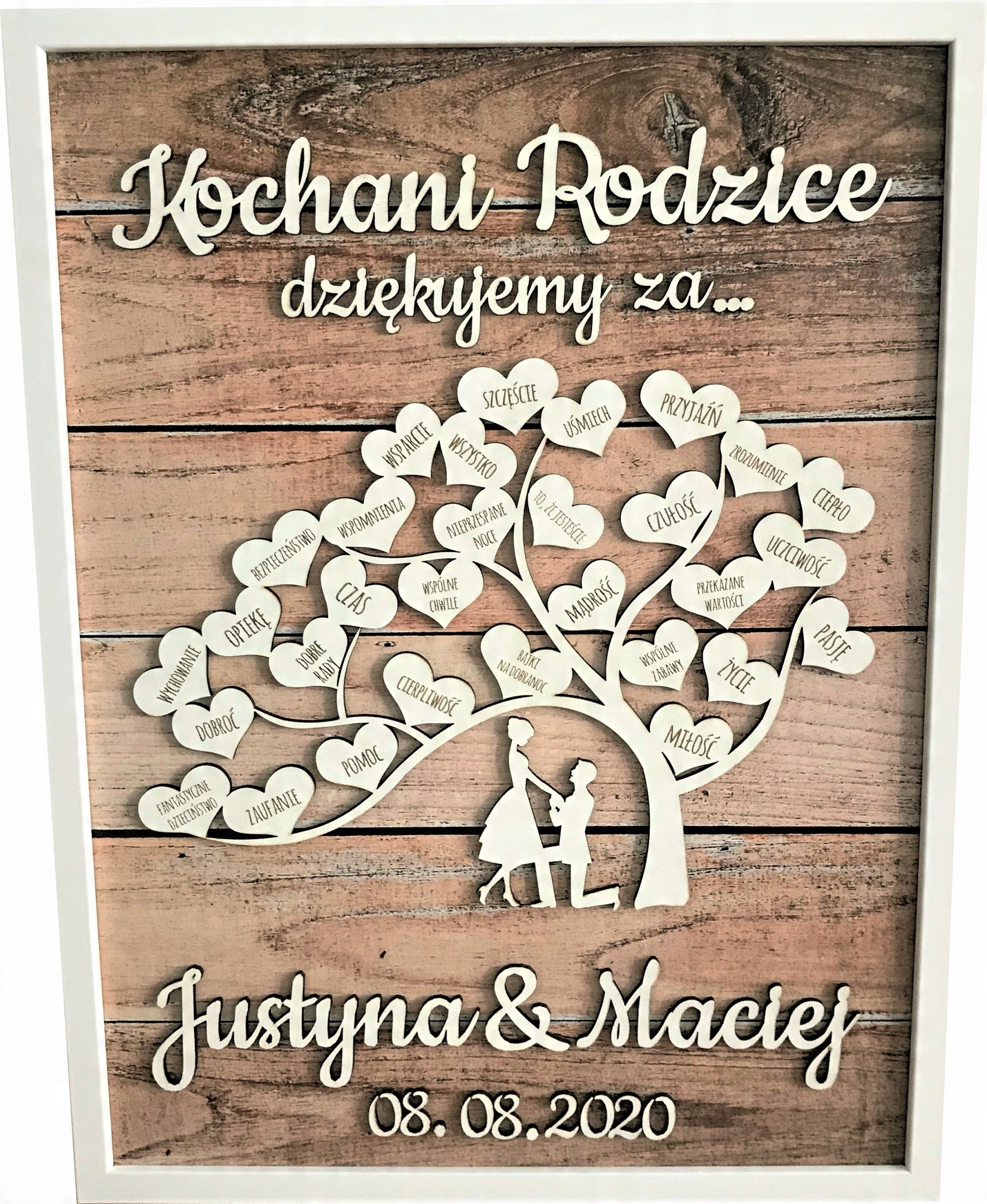 

Podziękowanie Dla Rodziców ślub wesele prezent 3D