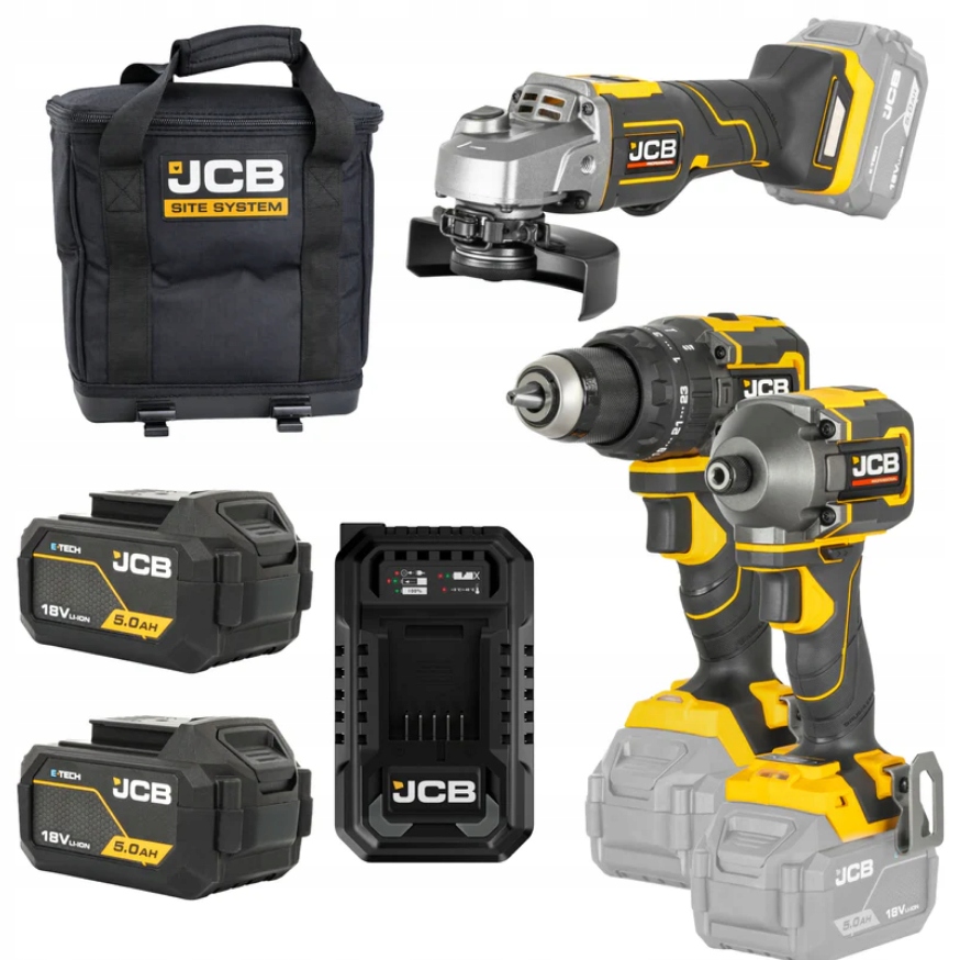 Sada 18V Aku Vrtačka Bruska Šroubovák Originál Jcb