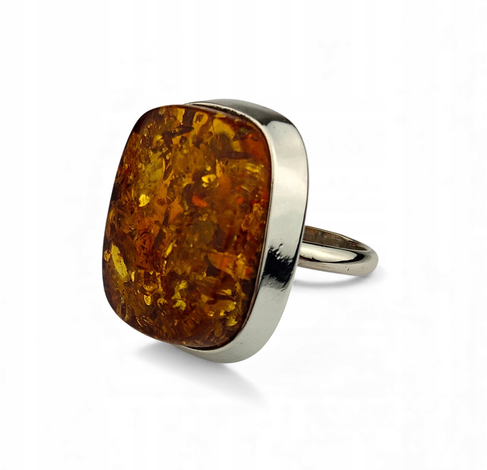 Prstýnek koňakový jantar stříbro 925, regulovaný certifikátem krabička