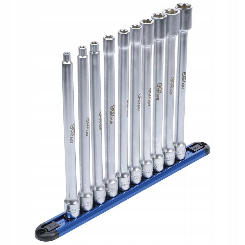 Sada 10 nástavcov profil E XXL, E6-E20, pohon 10 mm (3/8"), Bgs 70026