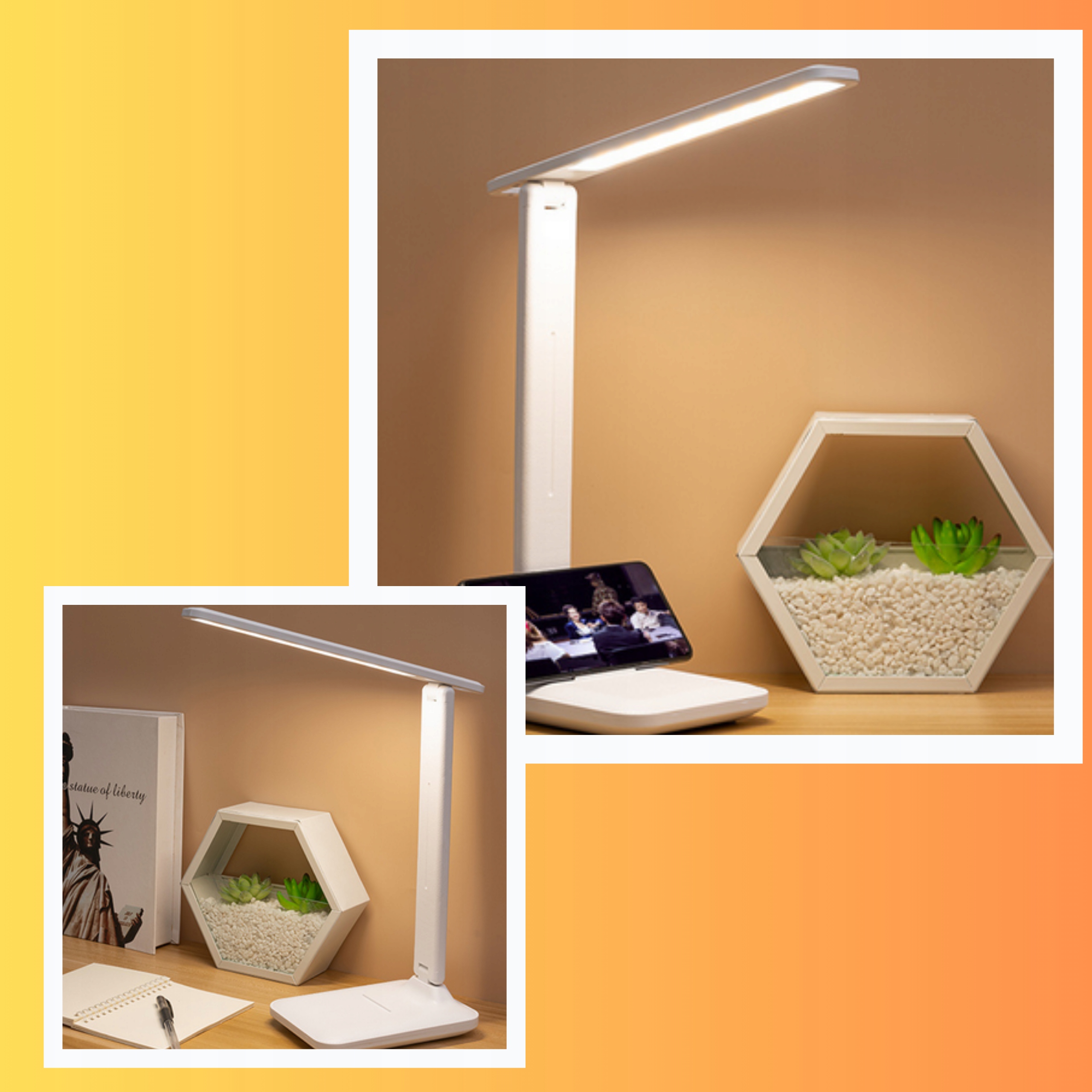 LAMPKA NA BIURKO LED SZKOLNA REGULOWANA KREŚLARSKA Długość/wysokość 60 cm