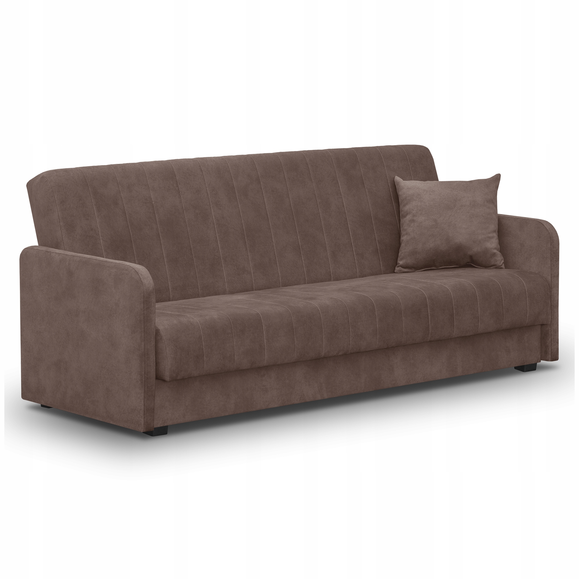 Rozkládací pohovka s funkcí spaní Dvoumístná Velurová Hnědá Porto