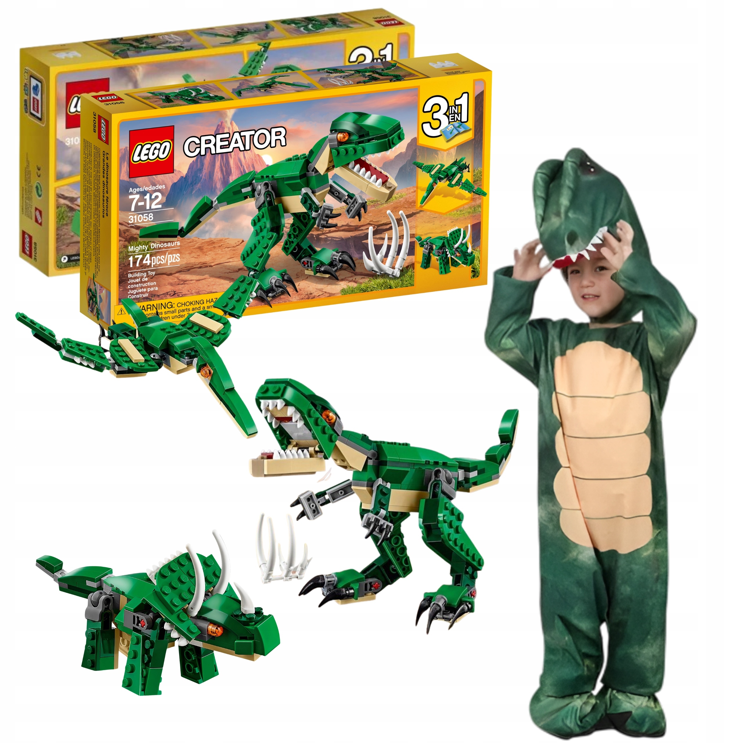 Lego Creator 3 W 1 Zestaw Potężne Dinozaurów Klocki Zabawka T-rex